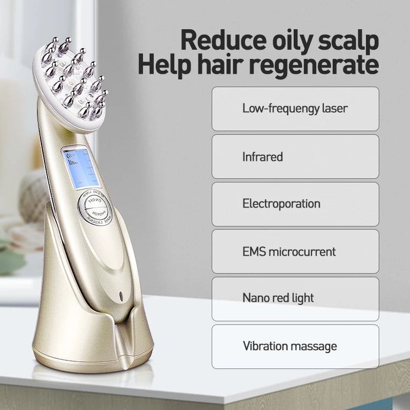 Lisslune | Red Light Therapy for Hair Growth – Laser Comb with Low-Level Laser Light for Effective Hair Loss Treatment, Includes Hair Growth Brush for Enhanced Results
