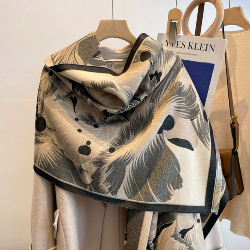 Lisslune | Elegant Floral Jacquard Woven Scarf