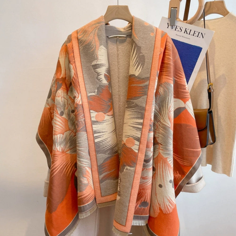 Lisslune | Elegant Floral Jacquard Woven Scarf