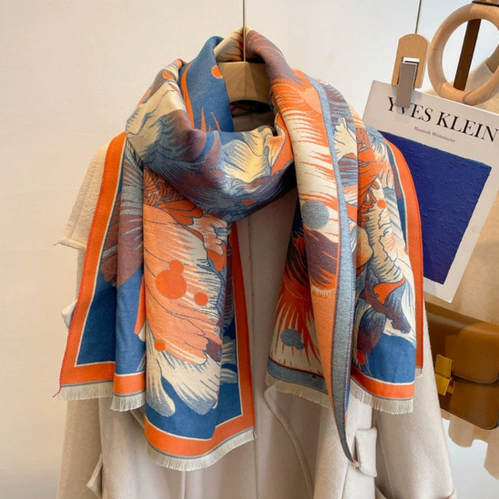 Lisslune | Elegant Floral Jacquard Woven Scarf