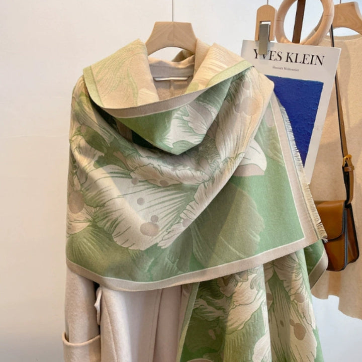 Lisslune | Elegant Floral Jacquard Woven Scarf