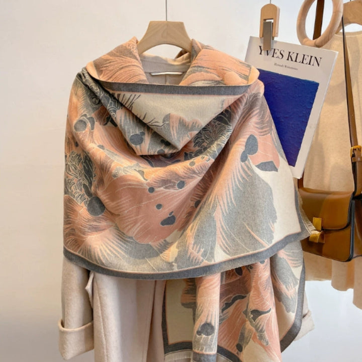 Lisslune | Elegant Floral Jacquard Woven Scarf