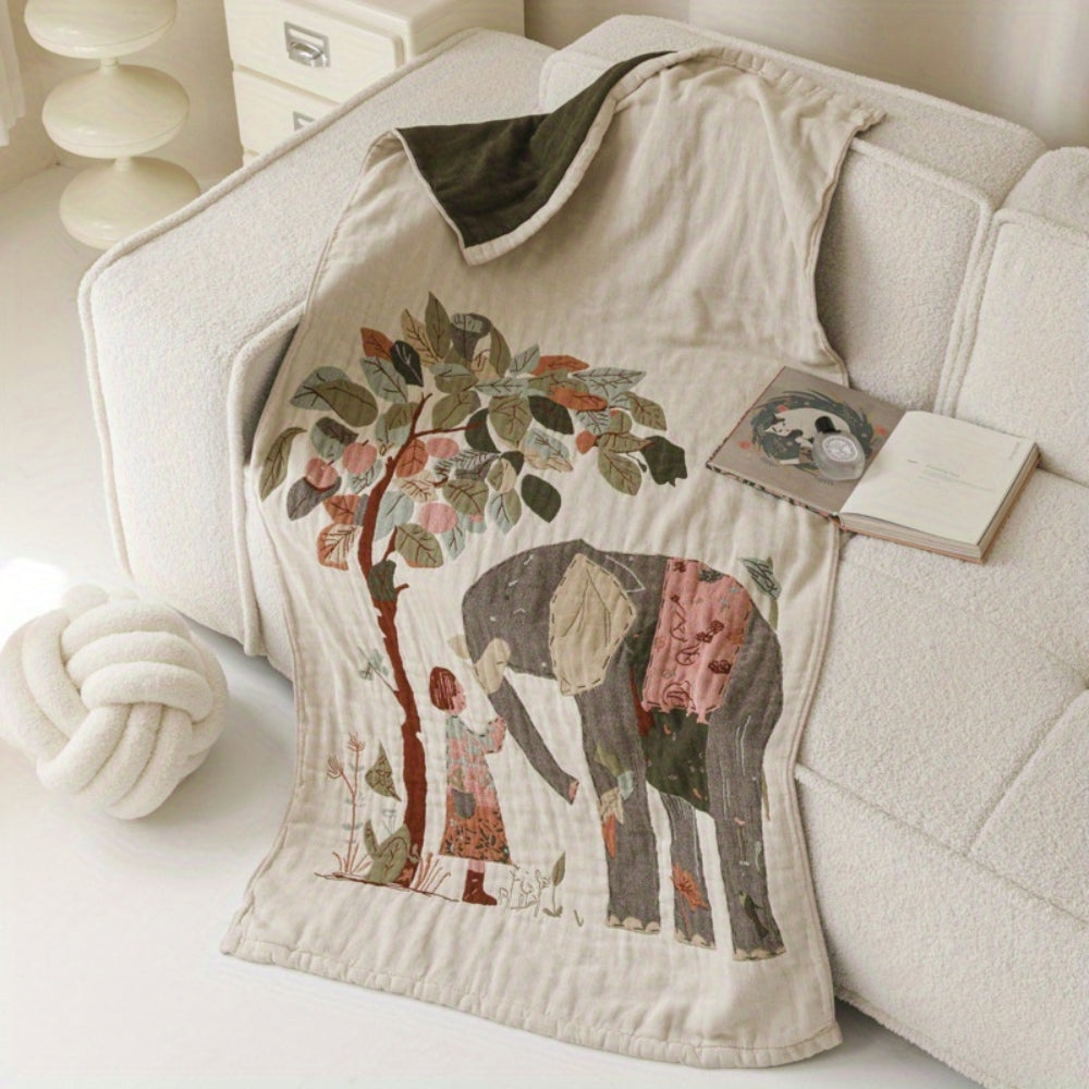 Lisslune | Elegant Floral Print Bath Towel Blanket