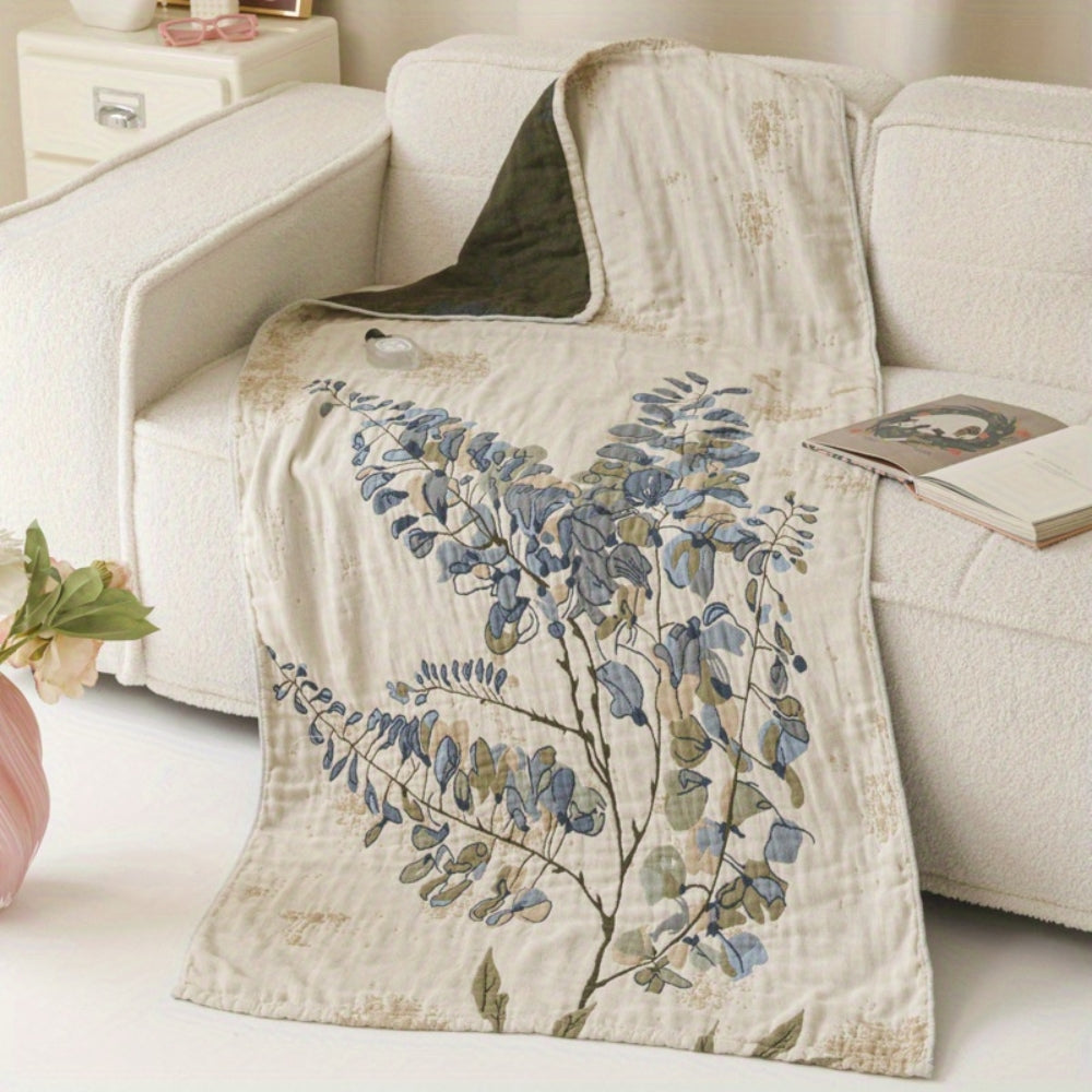 Lisslune | Elegant Floral Print Bath Towel Blanket