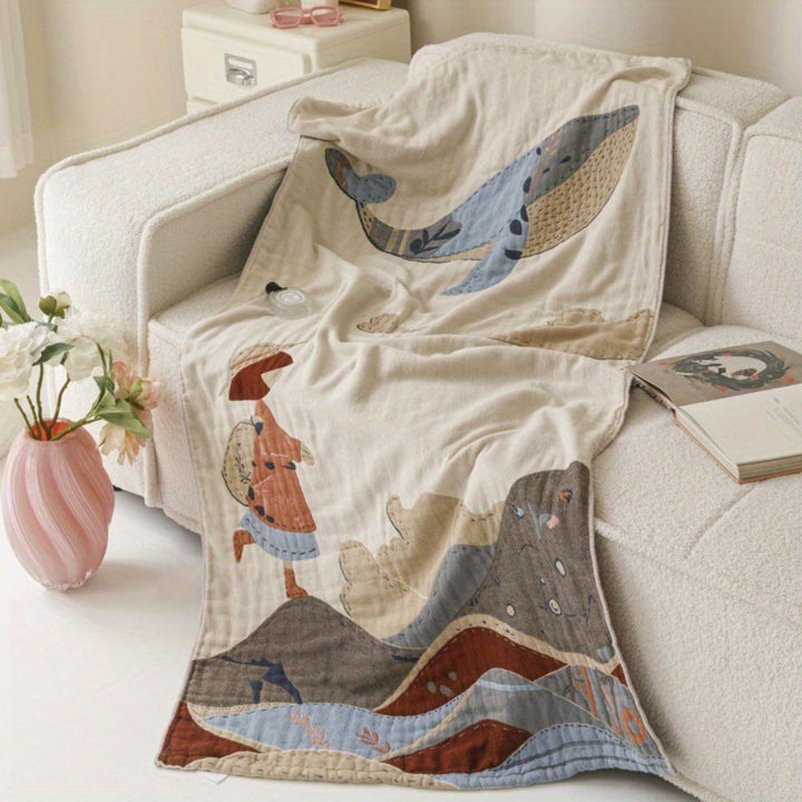 Lisslune | Elegant Floral Print Bath Towel Blanket
