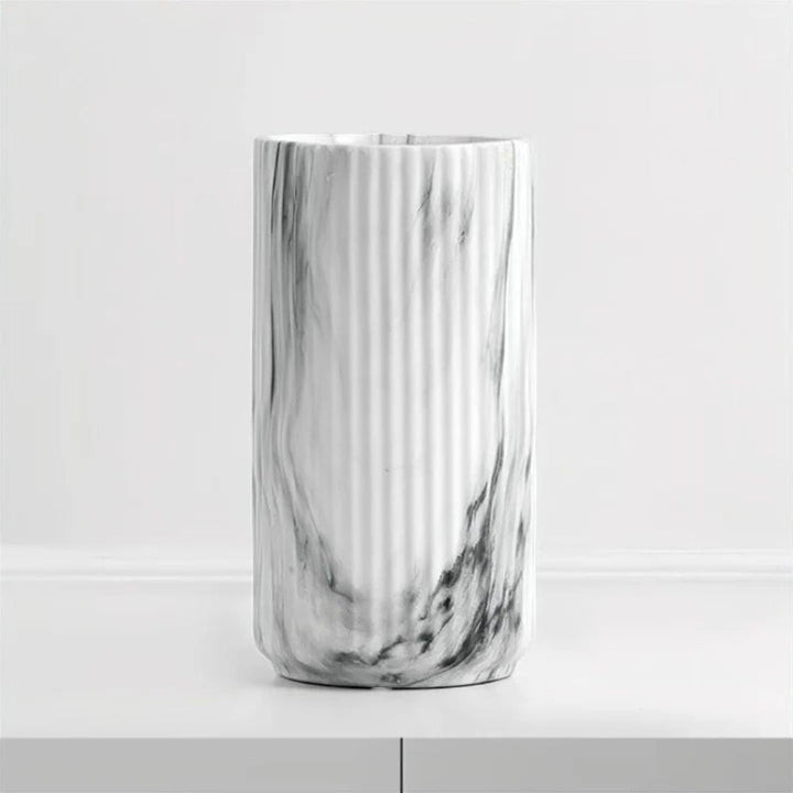 Lisslune | Elegant Vertical Marble Ceramic Vase