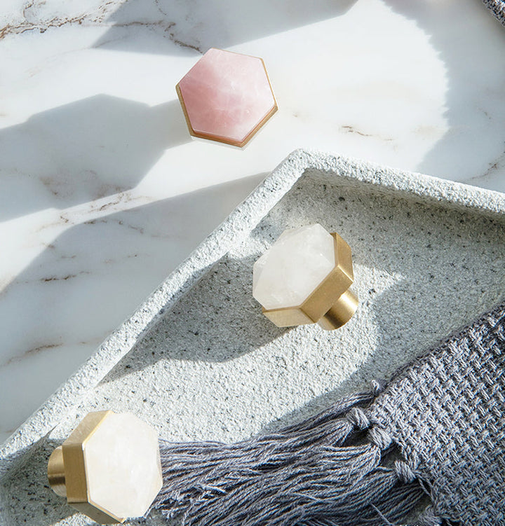 Rynx Luxury Natural Crystal Cabinet Handle
