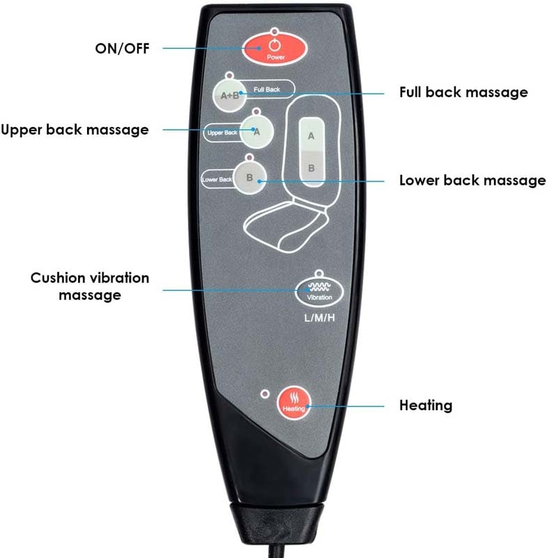 Lisslune | Shiatsu Full Body Back Massager with Heat & Adjustable Seat – Stress & Pain Relief Cushion