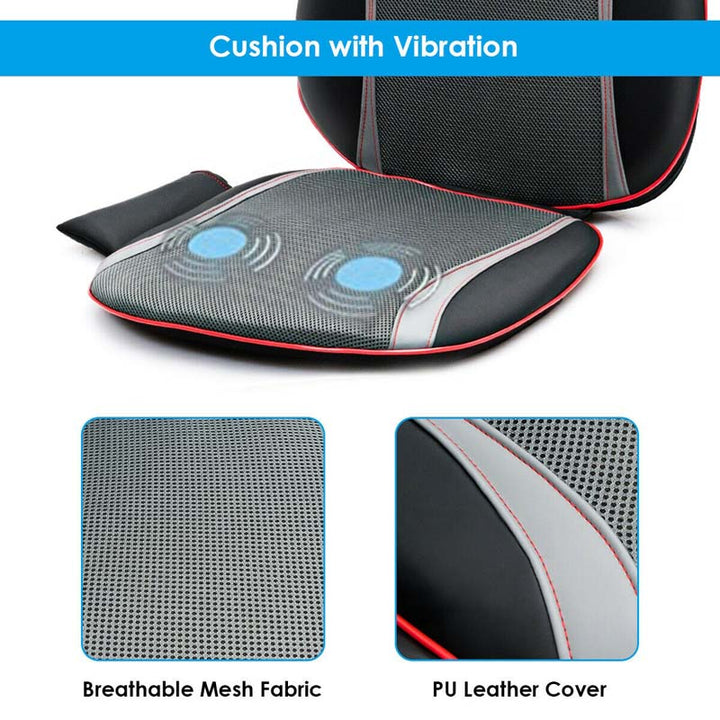 Lisslune | Shiatsu Full Body Back Massager with Heat & Adjustable Seat – Stress & Pain Relief Cushion