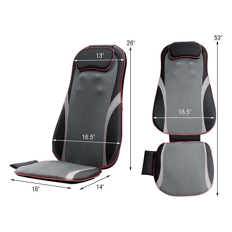 Lisslune | Shiatsu Full Body Back Massager with Heat & Adjustable Seat – Stress & Pain Relief Cushion