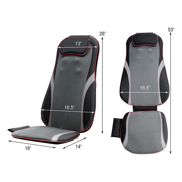 Lisslune | Shiatsu Full Body Back Massager with Heat & Adjustable Seat – Stress & Pain Relief Cushion