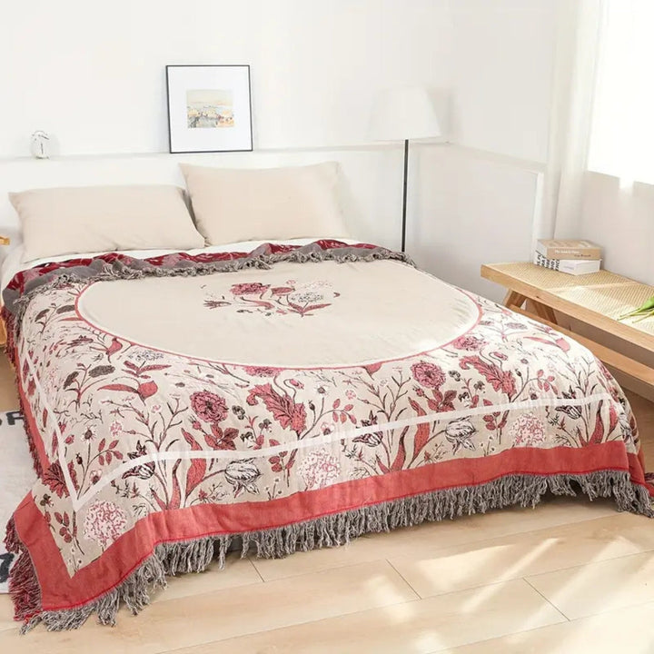 Lisslune | Elira Rose Floral Cotton Blanket