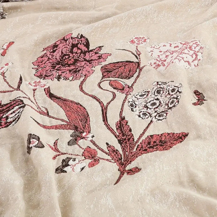 Lisslune | Elira Rose Floral Cotton Blanket