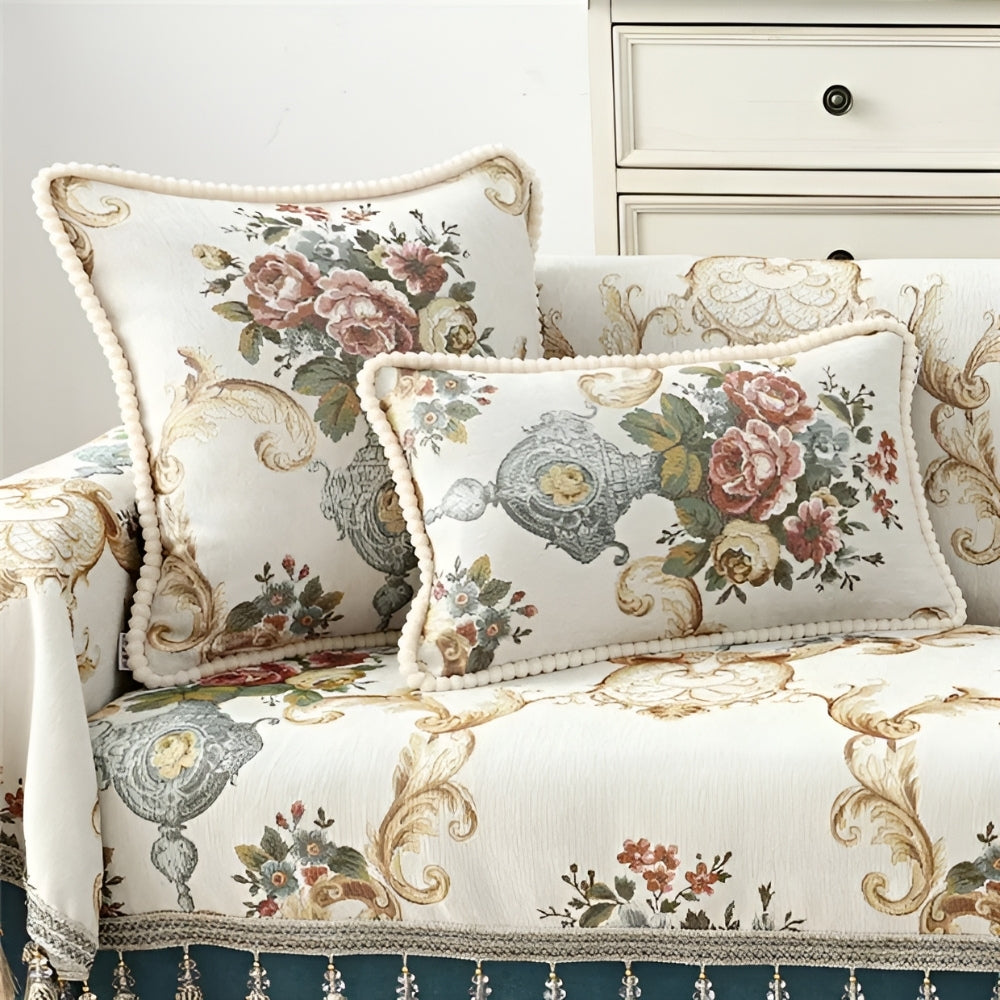 Lisslune | Elise Chenille Beaded Edge Cushion Cover