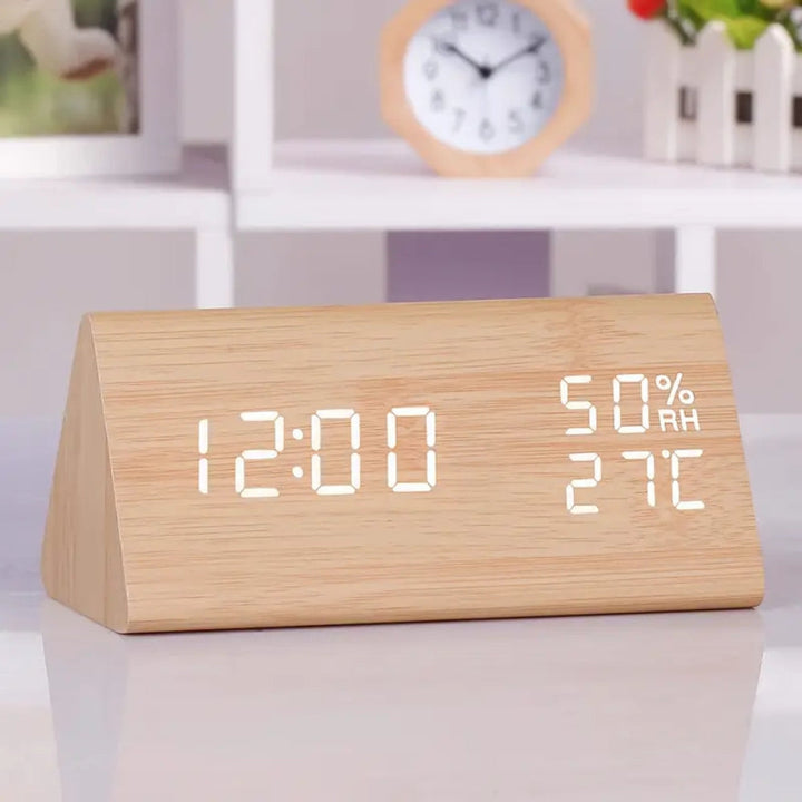 Lisslune | Elora Wooden LED Alarm Clock Digital Display