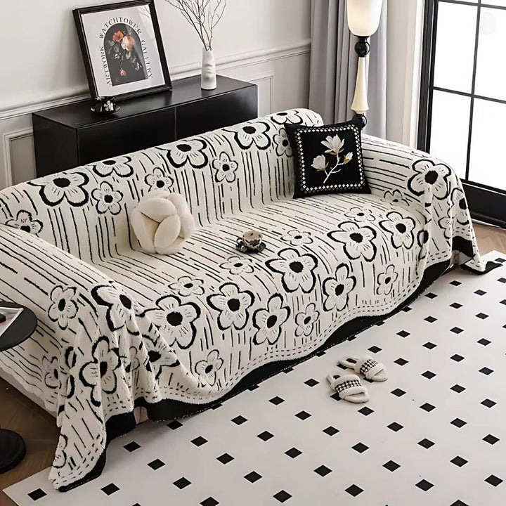 Lisslune | Embroidered Flower Soft Sofa Cover