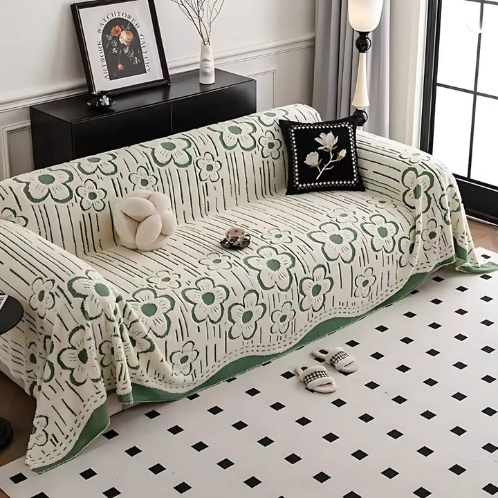 Lisslune | Embroidered Flower Soft Sofa Cover