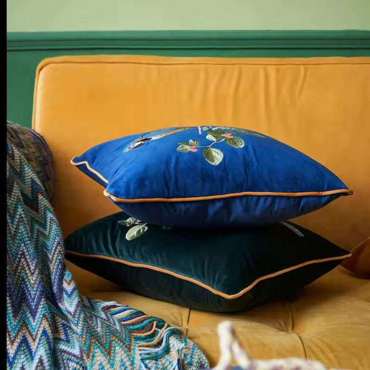 Lisslune | Embroidered Parrot Cushion
