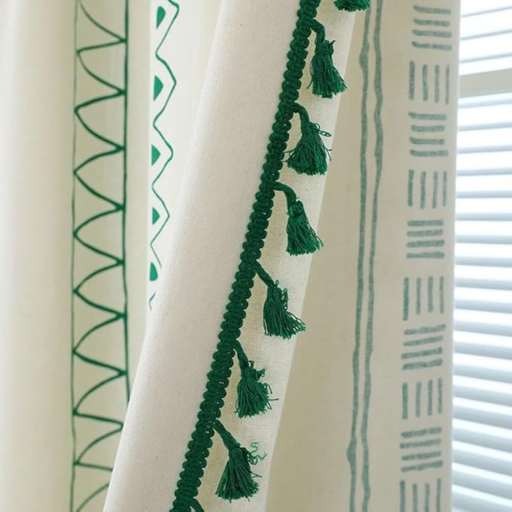 Lisslune | Emerald Tribe Boho Tassel Curtain