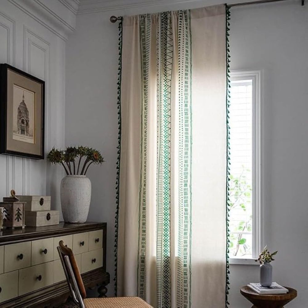 Lisslune | Emerald Tribe Boho Tassel Curtain