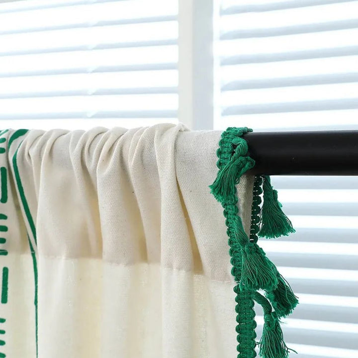 Lisslune | Emerald Tribe Boho Tassel Curtain