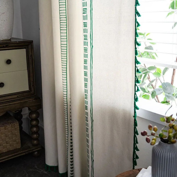 Lisslune | Emerald Tribe Boho Tassel Curtain