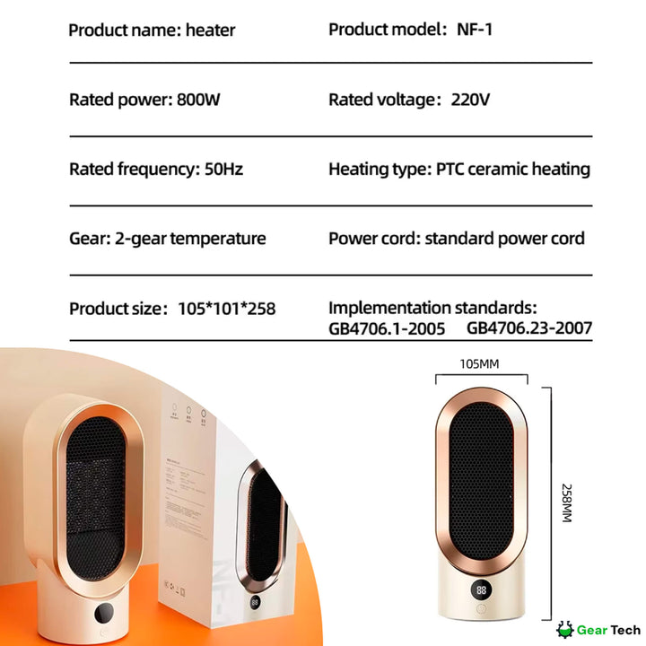Lisslune | Energy-Efficient Space Heater for Small Rooms – Keep Warm This Winter with Quiet Operation