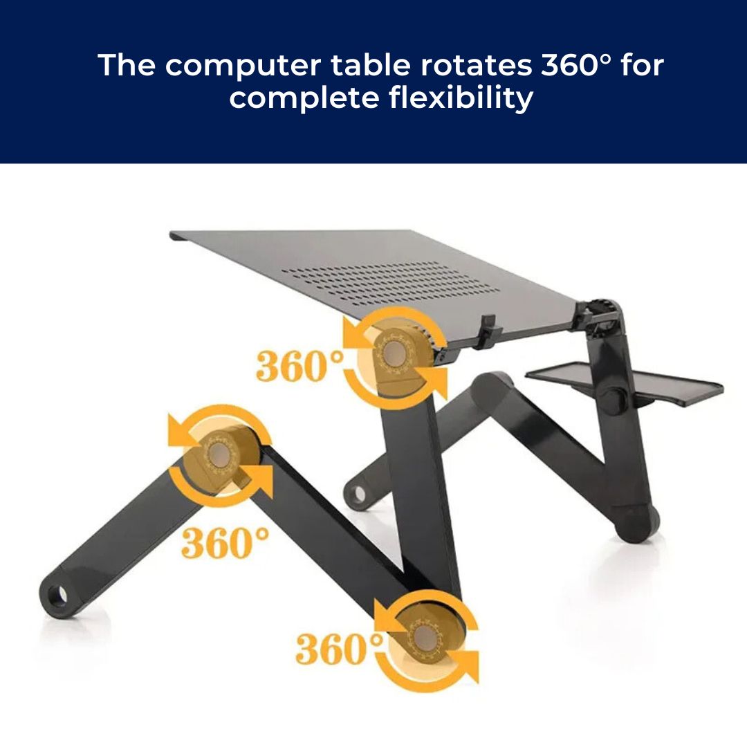 Lisslune | Adjustable Laptop Stand for Bed, Couch & Desk - Ergonomic Design with Cooling Function for Comfort and Productivity