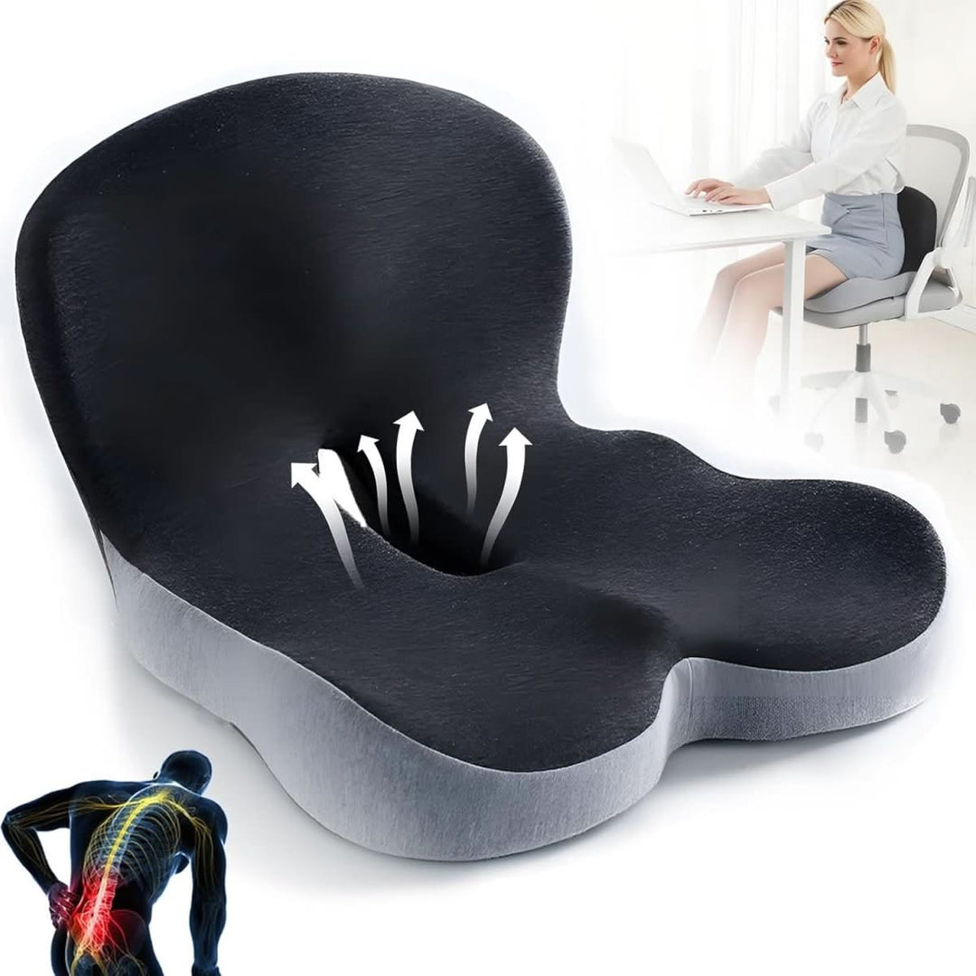 Lisslune | Ergonomic seat cushion with lumbar support for office, car & travel