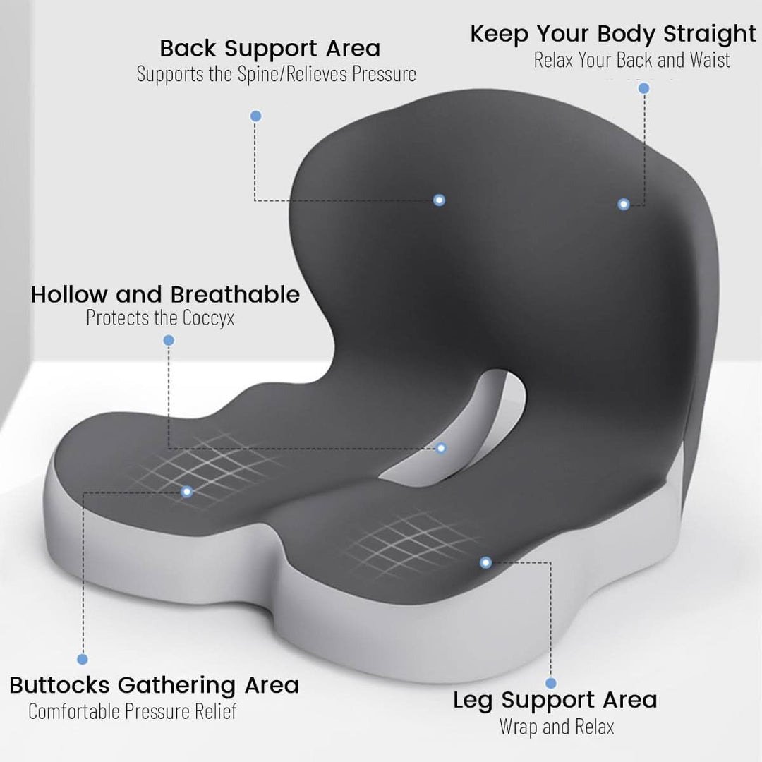 Lisslune | Ergonomic seat cushion with lumbar support for office, car & travel