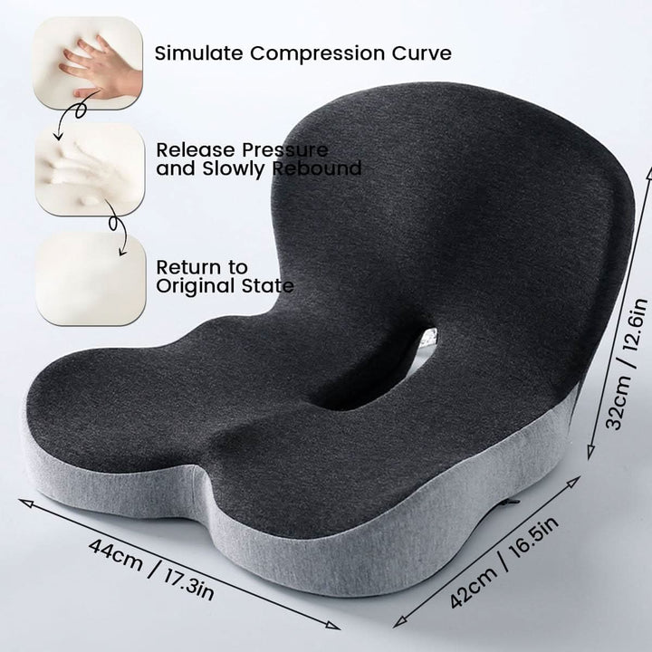 Lisslune | Ergonomic seat cushion with lumbar support for office, car & travel