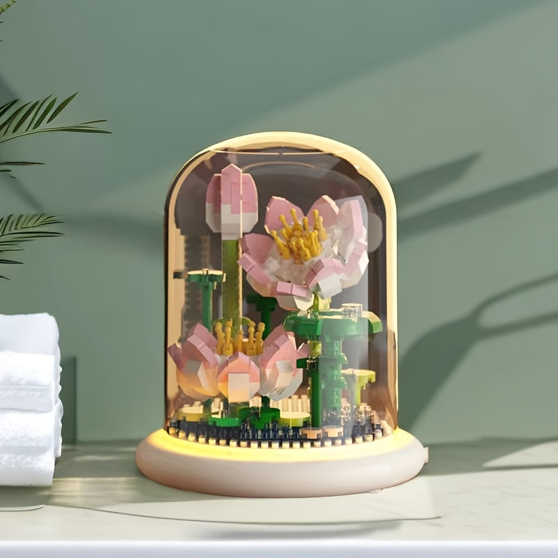 Lisslune | BloomGlow - LED glass dome light with preserved flowers