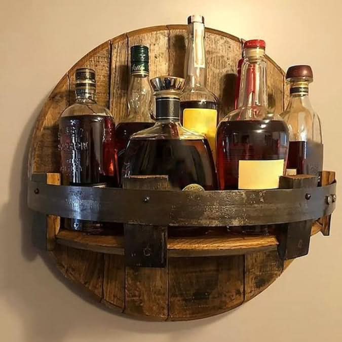 Lisslune | Handmade Wooden Wall Bottle Rack – 7 Bottles