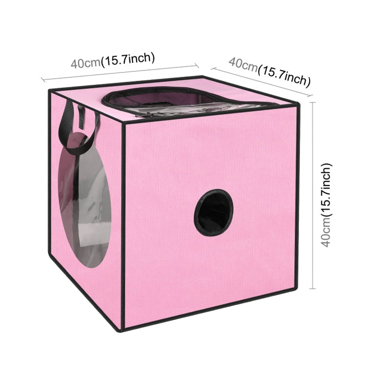 FUNADD Pet Bath Drying Box Portable Folding Dryer Cage, Suitable for Pets up to 5kg (Pink)