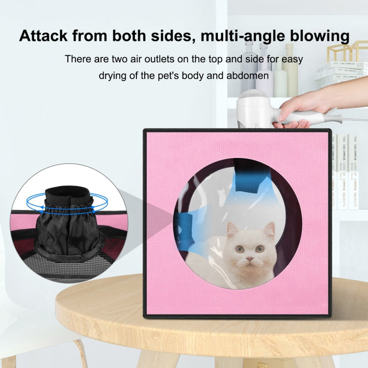 FUNADD Pet Bath Drying Box Portable Folding Dryer Cage, Suitable for Pets up to 5kg (Pink)