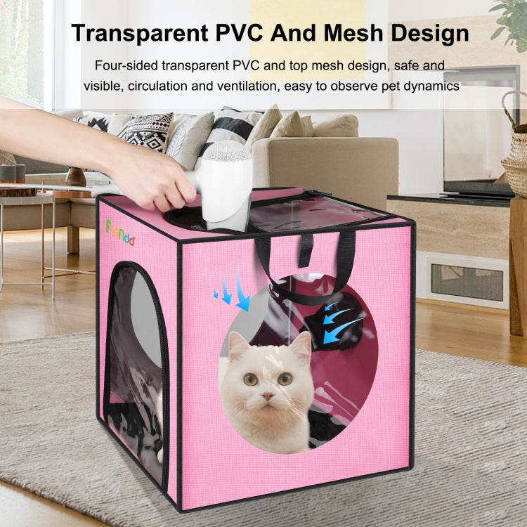FUNADD Pet Bath Drying Box Portable Folding Dryer Cage, Suitable for Pets up to 5kg (Pink)