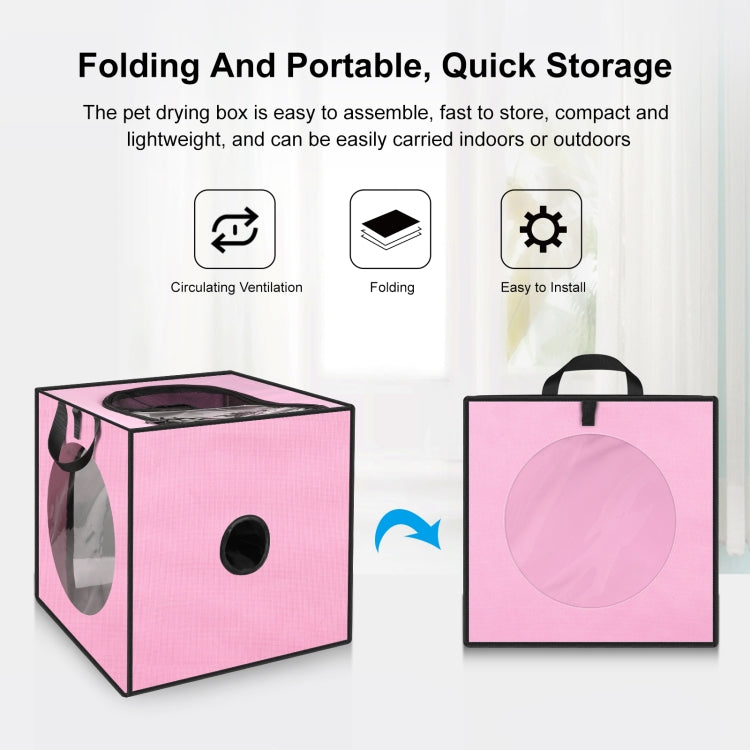 FUNADD Pet Bath Drying Box Portable Folding Dryer Cage, Suitable for Pets up to 5kg (Pink)