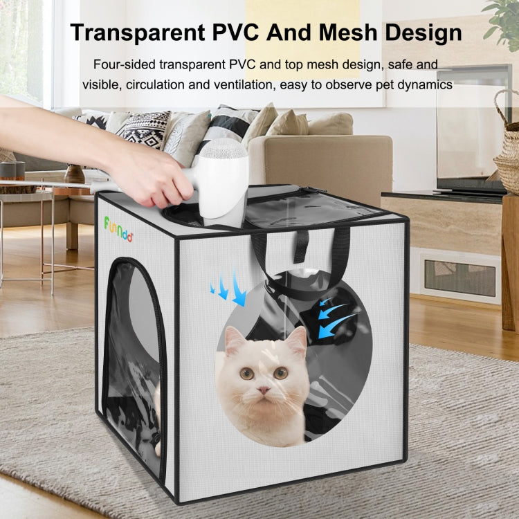 FUNADD Pet Bath Drying Box Portable Foldable Dryer Cage, suitable for pets up to 5kg (Gray)