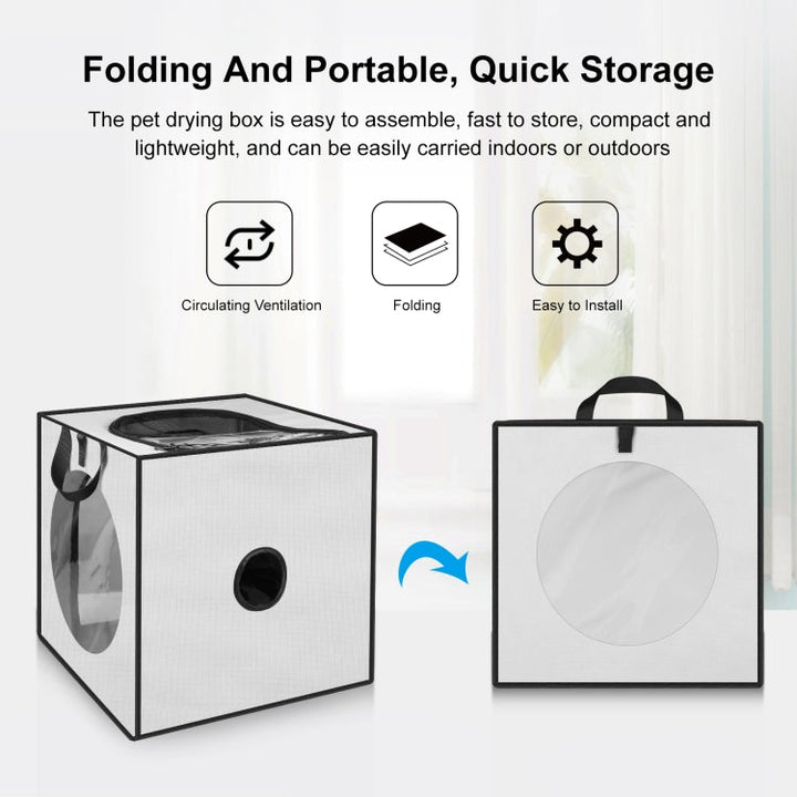 FUNADD Pet Bath Drying Box Portable Foldable Dryer Cage, suitable for pets up to 5kg (Gray)