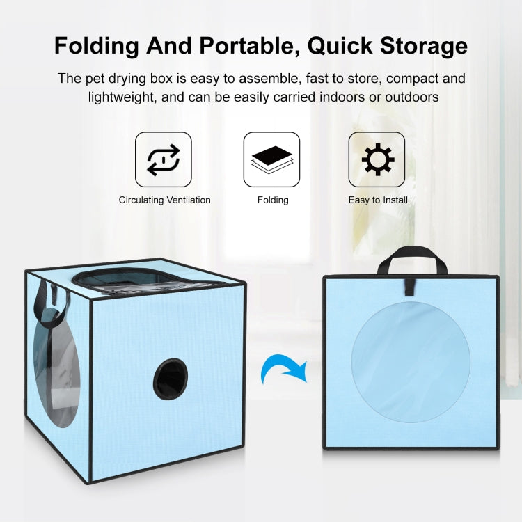 FUNADD Pet Bath Drying Box Portable Foldable Dryer Frame, Suitable for Pets up to 5kg (Blue)
