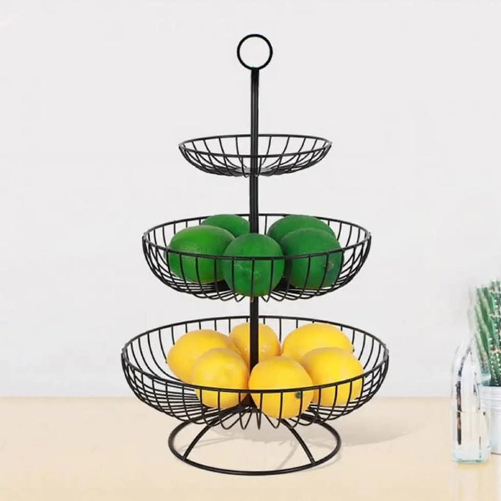 Lisslune | Luxury 3-Tier Vegetable and Fruit Rack in Gold and Black