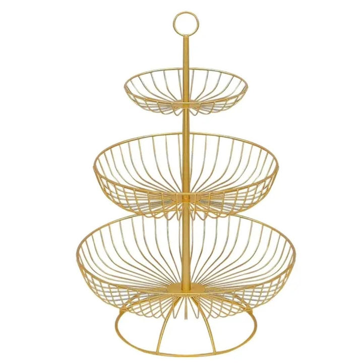 Lisslune | Luxury 3-Tier Vegetable and Fruit Rack in Gold and Black