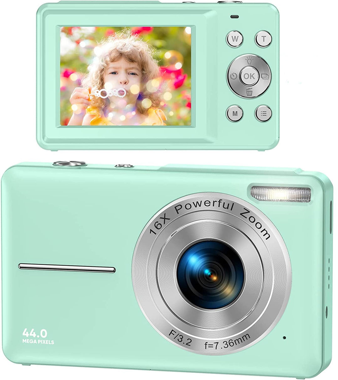 Lisslune | Portable Digital Camera 1080P 44MP with 16X Zoom – Compact Vlogging Camera with LCD Screen, Rechargeable, Perfect for Teens and Students