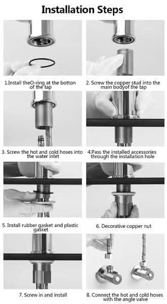 Lisslune | Flexible faucet with 360° spray function for bathroom & kitchen