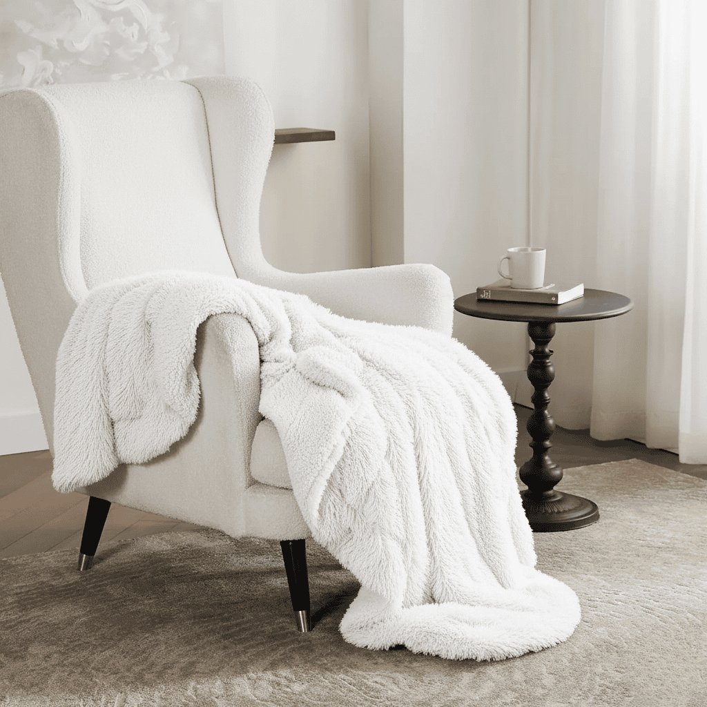 Lisslune | Plush Synthetic Fur Blanket with Silky Touch & Elegant Fall