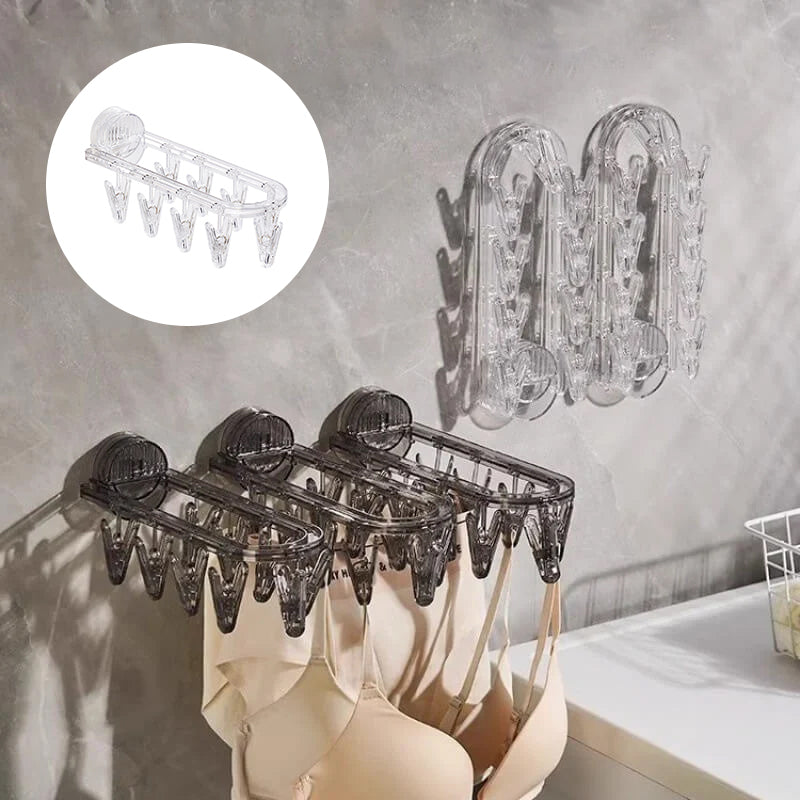 Lisslune | Suction cup collapsible clothes hanger with clip