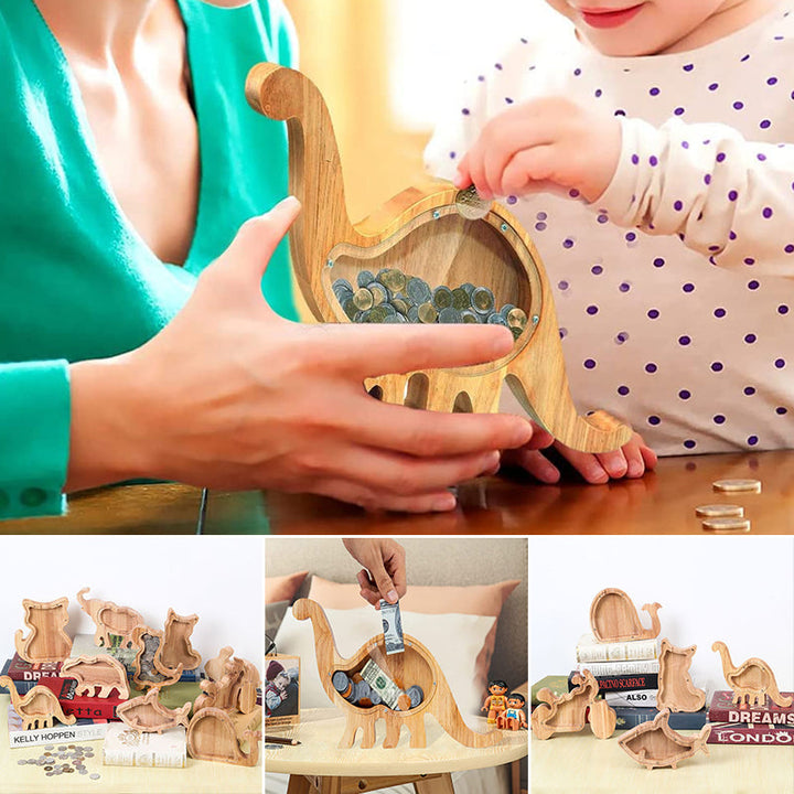 Lisslune | Wooden Animal Savings Bank