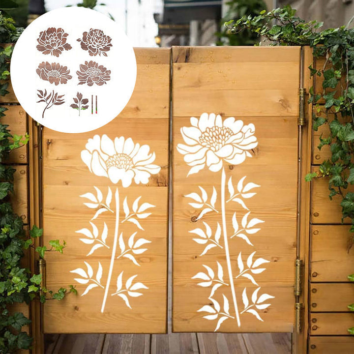 Lisslune | Large Flower Stencils for Garden Fence