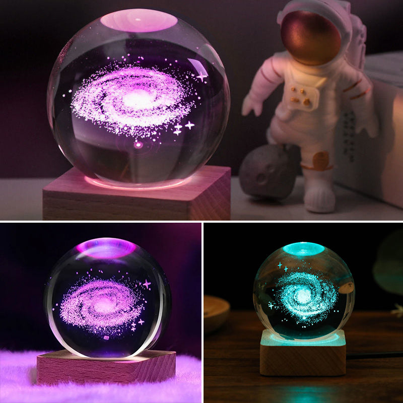 Lisslune | 3D Galaxy Crystal Ball Night Light Decorative Lamp