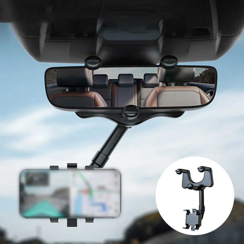Lisslune | Multifunctional 360° Car Rearview Mirror Phone Holder